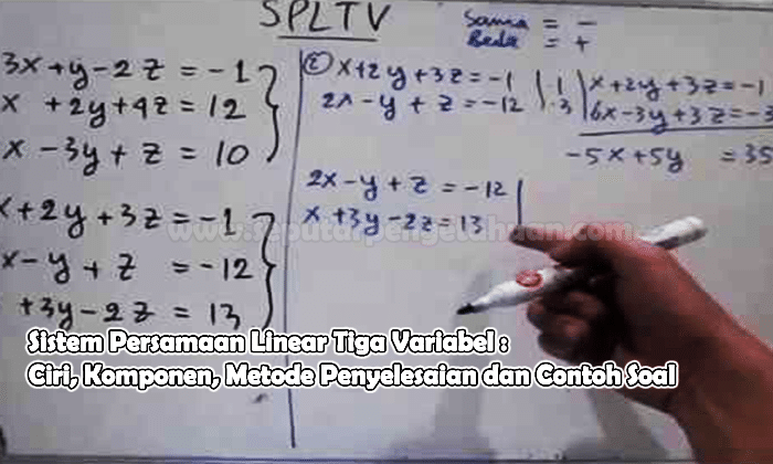 Sistem Persamaan Linear Tiga Variabel Ciri Komponen